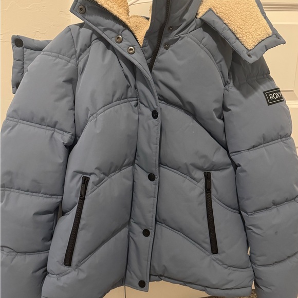 Roxy Women's Light Blue Puffer Jacket - Picture 6 of 6